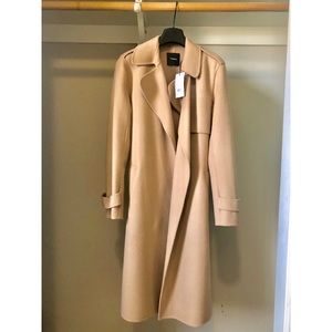 theory camel wool coat